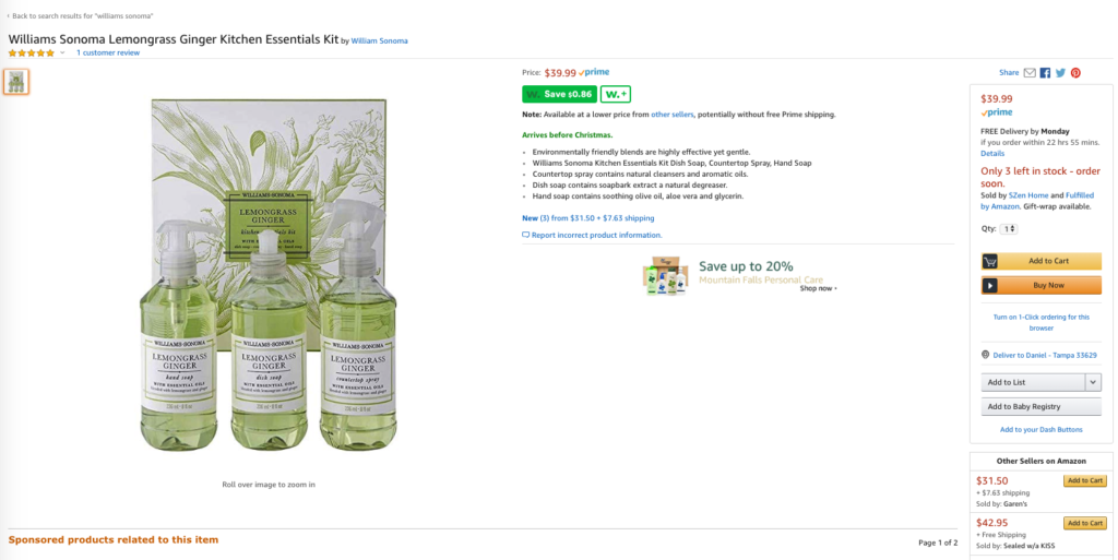 Williams Sonoma Soap